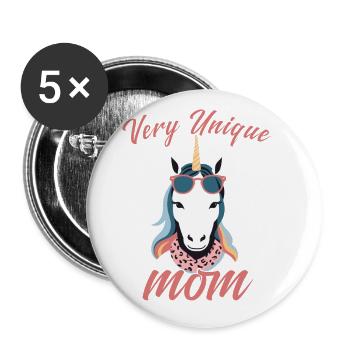 Licorne maman licornes aimant très Unique - Lot de 5 grands badges (56 mm) - blanc - Devant