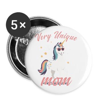 Licorne maman licornes aimant très Unique - Lot de 5 grands badges (56 mm) - blanc - Devant