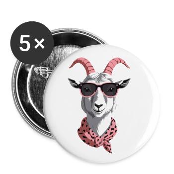 Drôle de maman chèvre parfaite pour la fête des mères - Lot de 5 grands badges (56 mm) - blanc - Devant