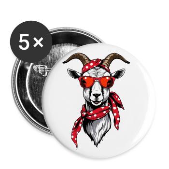 Drôle de maman chèvre parfaite pour la fête des mères - Lot de 5 grands badges (56 mm) - blanc - Devant