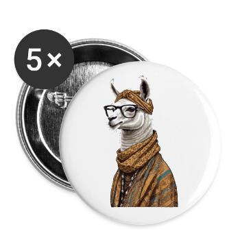 Lama aimant maman drôle maman Design - Lot de 5 grands badges (56 mm) - blanc - Devant