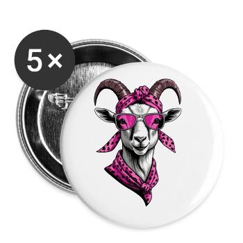 Lustige Mama Ziege Perfekt Zum Muttertag - Buttons groß 56 mm (5er Pack) - Weiß - Vorne