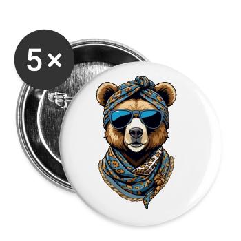 Funny Mama Bear Mother Bear Bear Lover - Buttons large 2.2''/56 mm (5-pack) - white - Front