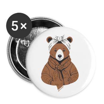 Funny Mama Bear Mother Bear For Bear Lovers - Buttons large 2.2''/56 mm (5-pack) - white - Front