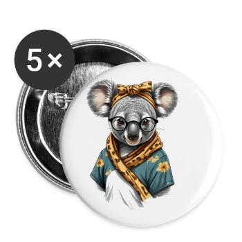 Drôle Koala Maman Mignon Maman Ours Amant - Lot de 5 grands badges (56 mm) - blanc - Devant