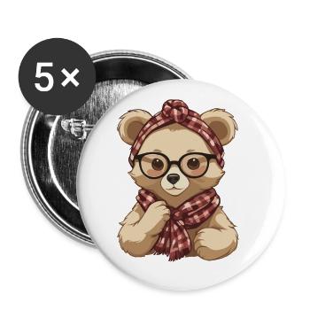 Funny Mama Bear Mother Bear Bear Lover - Buttons large 2.2''/56 mm (5-pack) - white - Front