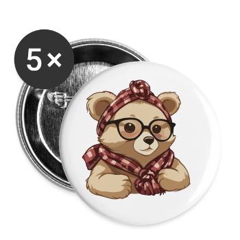 Funny Mama Bear Mother Bear Bear Lover - Buttons large 2.2''/56 mm (5-pack) - white - Front