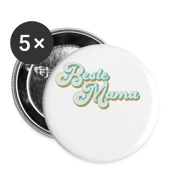 Meilleure maman fière maman drôle maman design - Lot de 5 grands badges (56 mm) - blanc - Devant