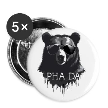 Alpha Dad Funny Dad Perfect Style - Buttons large 2.2''/56 mm (5-pack) - white - Front