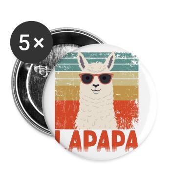 Lapapa Lustiger Lama Vater Perfekter Style - Buttons groß 56 mm (5er Pack) - Weiß - Vorne