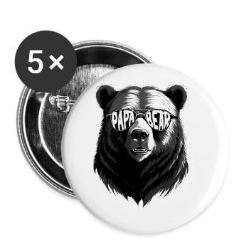 Bears Father Funny Father Perfect Style - Buttons large 2.2''/56 mm (5-pack) - white - Front