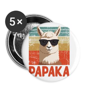 Papaka Drôle Dad Alpaga Style Parfait - Lot de 5 grands badges (56 mm) - blanc - Devant