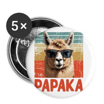 Drôle de père Papaka Style parfait - Lot de 5 grands badges (56 mm) - blanc - Devant