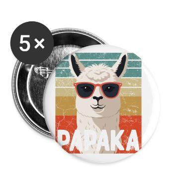 Papaka Drôle Dad Alpaga Style Parfait - Lot de 5 grands badges (56 mm) - blanc - Devant