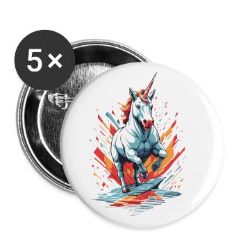 Unicorn Lover Design Funny Unicorns Cute - Buttons large 2.2''/56 mm (5-pack) - white - Front