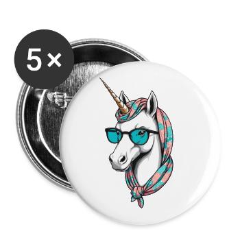 Licorne Maman Maman Drôle Maman Cadeau de Fête des Mères - Lot de 5 grands badges (56 mm) - blanc - Devant