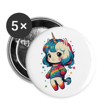 Great Unicorn Lover Design Funny Unicorns - Buttons large 2.2''/56 mm (5-pack) - white - Front