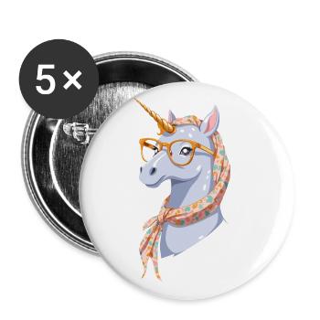 Unicorn Mom Unicorns Loving Mom Funny Mom - Buttons large 2.2''/56 mm (5-pack) - white - Front