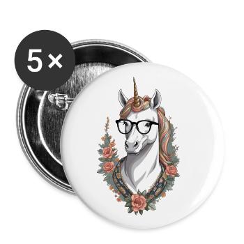Licorne Maman Maman Drôle Maman Cadeau de Fête des Mères - Lot de 5 grands badges (56 mm) - blanc - Devant
