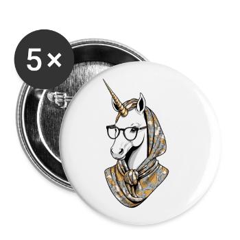 Licorne Maman Drôle Maman Fête des Mères Licornes - Lot de 5 grands badges (56 mm) - blanc - Devant