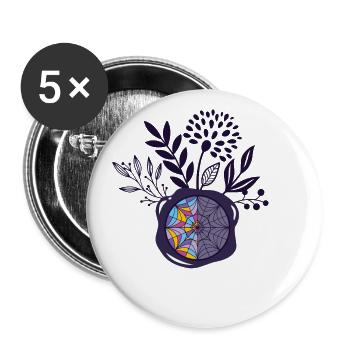 Ophelia Hall Wax Stamp with Flowers - Buttons large 2.2''/56 mm (5-pack) - white - Front