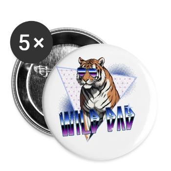 Wild Dad from the 80s Perfect Style - Buttons large 2.2''/56 mm (5-pack) - white - Front