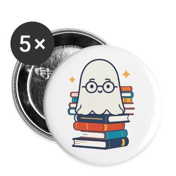 Book Lover Style Cute Bookish Design - Buttons large 2.2''/56 mm (5-pack) - white - Front