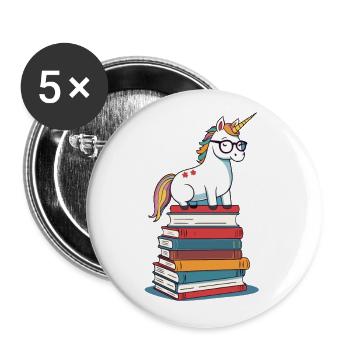 Unicorn Fantasy Stories Cute Unicorn - Buttons large 2.2''/56 mm (5-pack) - white - Front