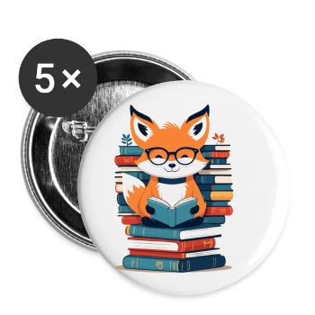 Cute Book Lover Funny Books Design - Buttons large 2.2''/56 mm (5-pack) - white - Front