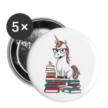 Unicorn Fantasy Stories Magical Unicorns - Buttons large 2.2''/56 mm (5-pack) - white - Front