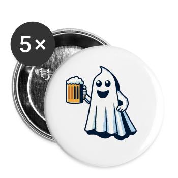 Drôle Boozing Ghost Halloween Party - Lot de 5 grands badges (56 mm) - blanc - Devant