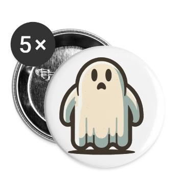 Funny Vintage Ghost Retro Art Style Halloween - Buttons groß 56 mm (5er Pack) - Weiß - Vorne