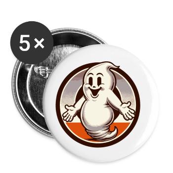 Funny Vintage Ghost Knows Nothing Halloween - Buttons large 2.2''/56 mm (5-pack) - white - Front