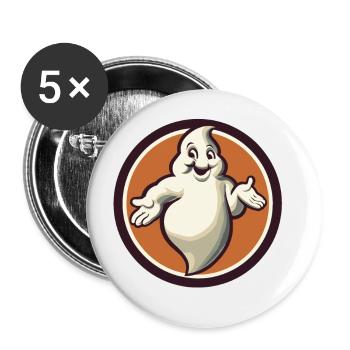 Funny Vintage Ghost Knows Nothing Halloween - Buttons groß 56 mm (5er Pack) - Weiß - Vorne