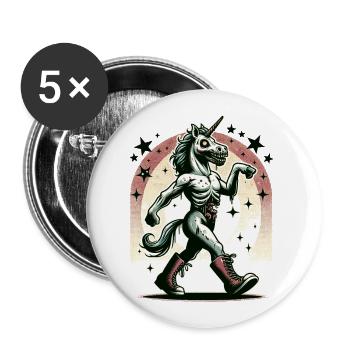 Zombie Unicorn Undead Mystical Creature - Buttons large 2.2''/56 mm (5-pack) - white - Front