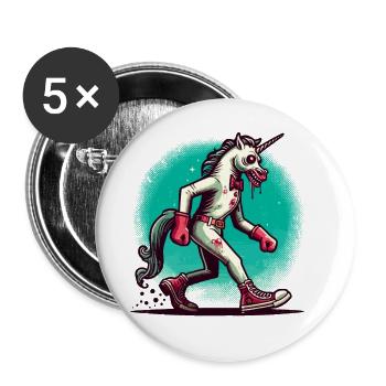 Zombie Unicorn Undead Mystical Creature Halloween - Buttons large 2.2''/56 mm (5-pack) - white - Front