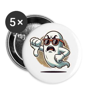 Cool Ghost gives thumbs down Halloween ghost - Buttons large 2.2''/56 mm (5-pack) - white - Front