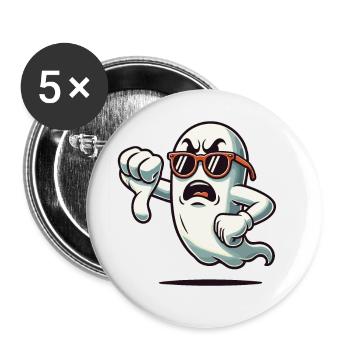 Un fantôme cool donne des pouces vers le bas drôle Halloween - Lot de 5 grands badges (56 mm) - blanc - Devant