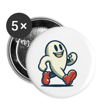 Funny Vintage Ghost Retro Art Style - Buttons large 2.2''/56 mm (5-pack) - white - Front