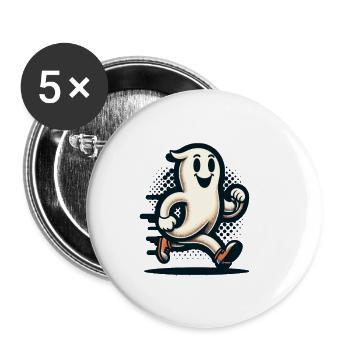 Funny Vintage Ghost Retro Art Style - Buttons large 2.2''/56 mm (5-pack) - white - Front