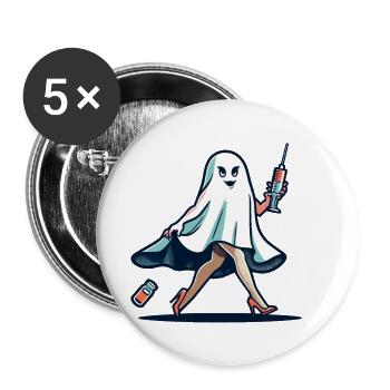Lustige Krankenschwester Halloween Party Kostüm - Buttons groß 56 mm (5er Pack) - Weiß - Vorne