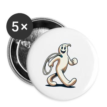 Funny Vintage Ghost Retro Art Style - Buttons groß 56 mm (5er Pack) - Weiß - Vorne