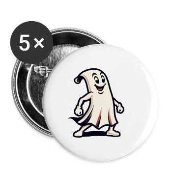 Lustiger Vintage Geist Retro Art Style - Buttons groß 56 mm (5er Pack) - Weiß - Vorne