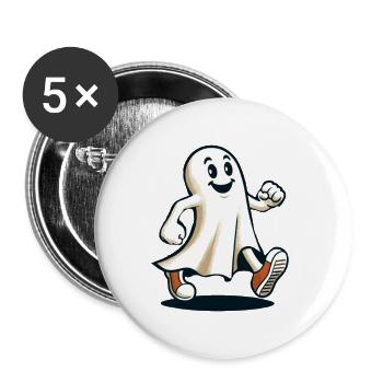 Funny Vintage Ghost Retro Art Style Halloween - Buttons groß 56 mm (5er Pack) - Weiß - Vorne