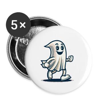 Funny Vintage Ghost Retro Art Style Halloween - Buttons groß 56 mm (5er Pack) - Weiß - Vorne