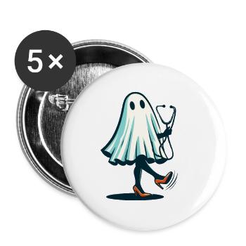 Funny Nurse Geriatric Nurse Ghost - Buttons large 2.2''/56 mm (5-pack) - white - Front