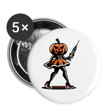 Funny pumpkin nurse geriatric nurse - Buttons large 2.2''/56 mm (5-pack) - white - Front