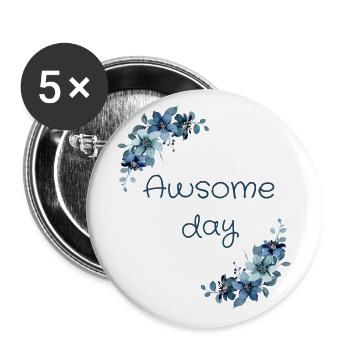 Superbe jour 3 - Lot de 5 grands badges (56 mm) - blanc - Devant
