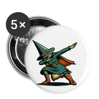 Dabbing Witch Halloween Costume Decoration Salem - Buttons large 2.2''/56 mm (5-pack) - white - Front