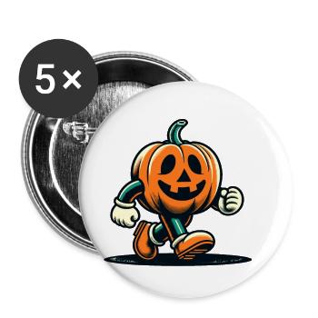 Retro Cartoon Pumpkin Vintage Halloween Style - Buttons large 2.2''/56 mm (5-pack) - white - Front